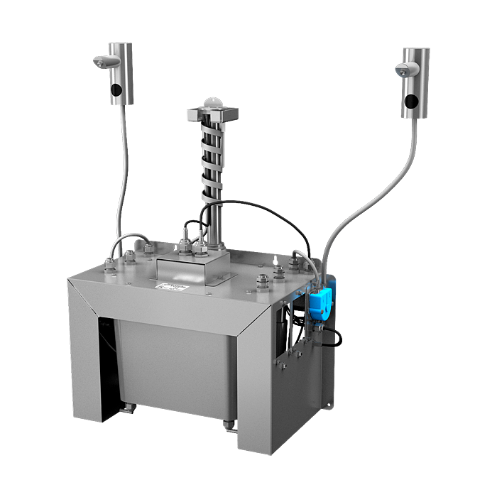 85912 Комплект 2 шт. автоматических нержавеющих дозаторов мыла на столешницу, 6 л центральный бачок для мыла, 230 В SANELA 