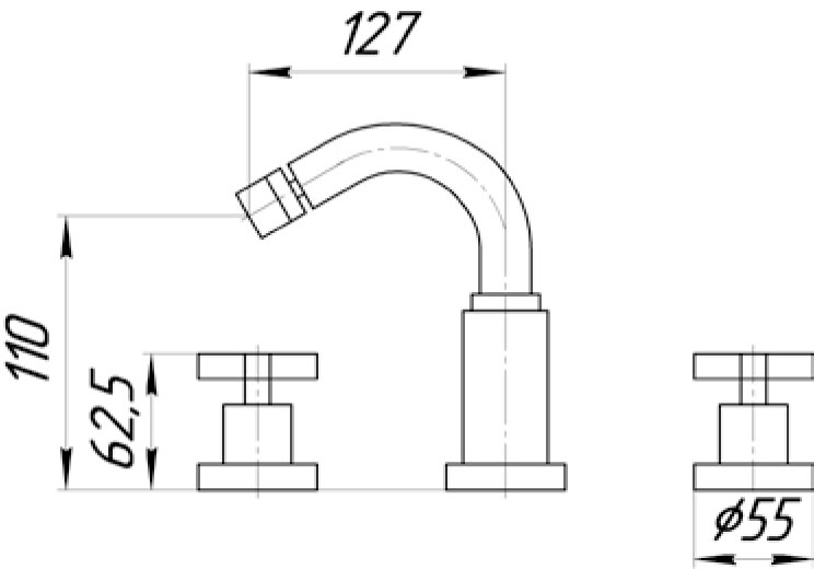 Cмеситель MIGLIORE Naxos ML.NAX-7625 для биде на 3 отверстия ML.NAX-7625.CR - Вид №1