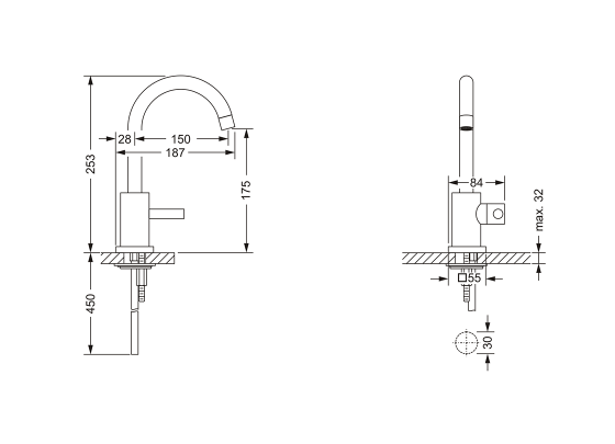 Кран для раковины ½" JOERGER Charleston Square 634.10.600.000 - Вид №1