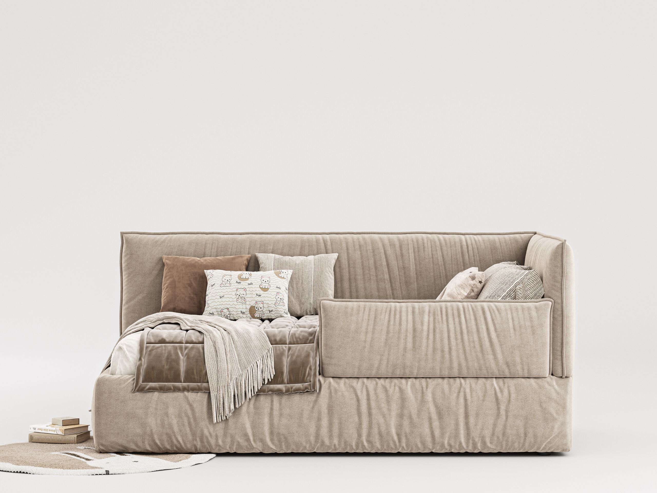 Односпальная кровать с мягким изголовьем Woodsoft ASTI ARCH-00112017 - Вид №1