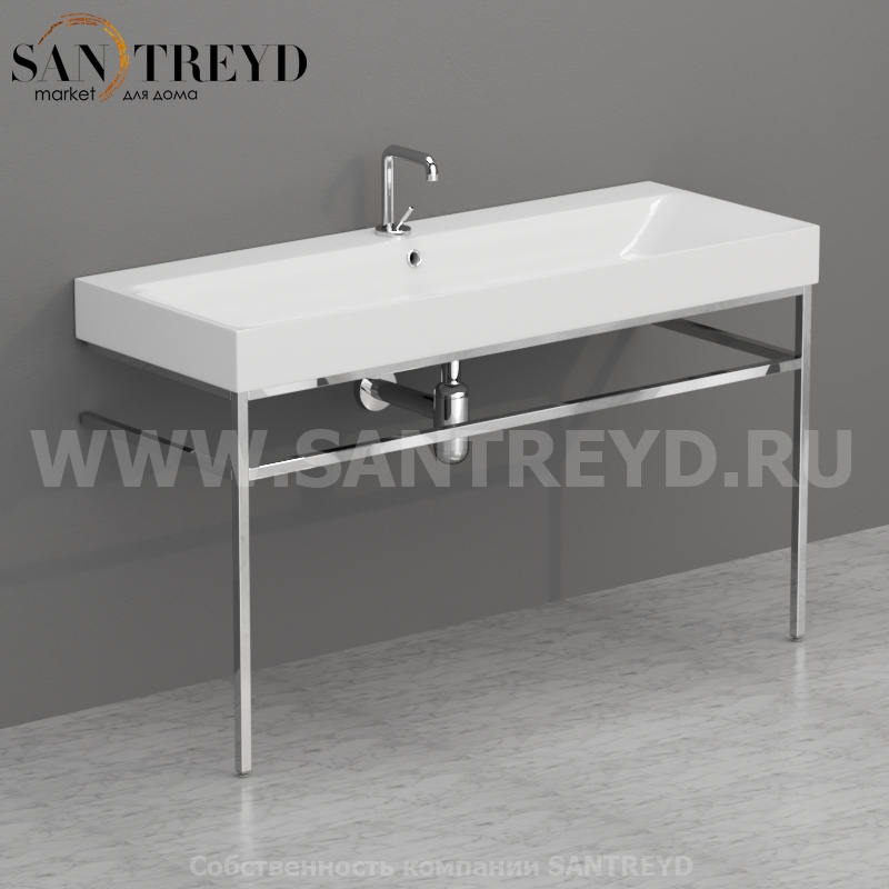 9123K1 Структура напольная из хромированной латуни под умывальник 120 см Kerasan Cento Италия