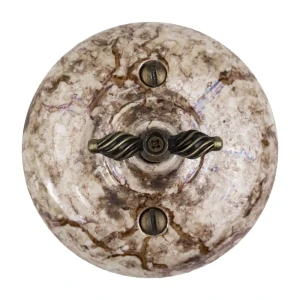 Выключатель накладной Electraline Bironi Ретро 1 положение цвет мрамор