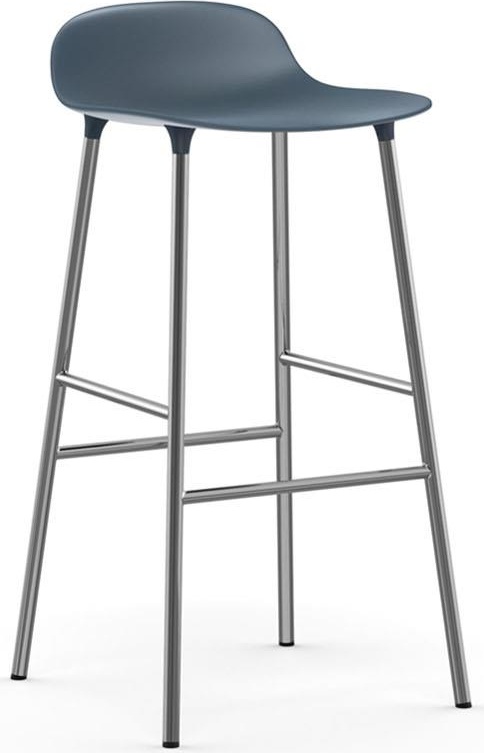 603165 Barstool 75 cm Chrome Blue Normann Copenhagen Form