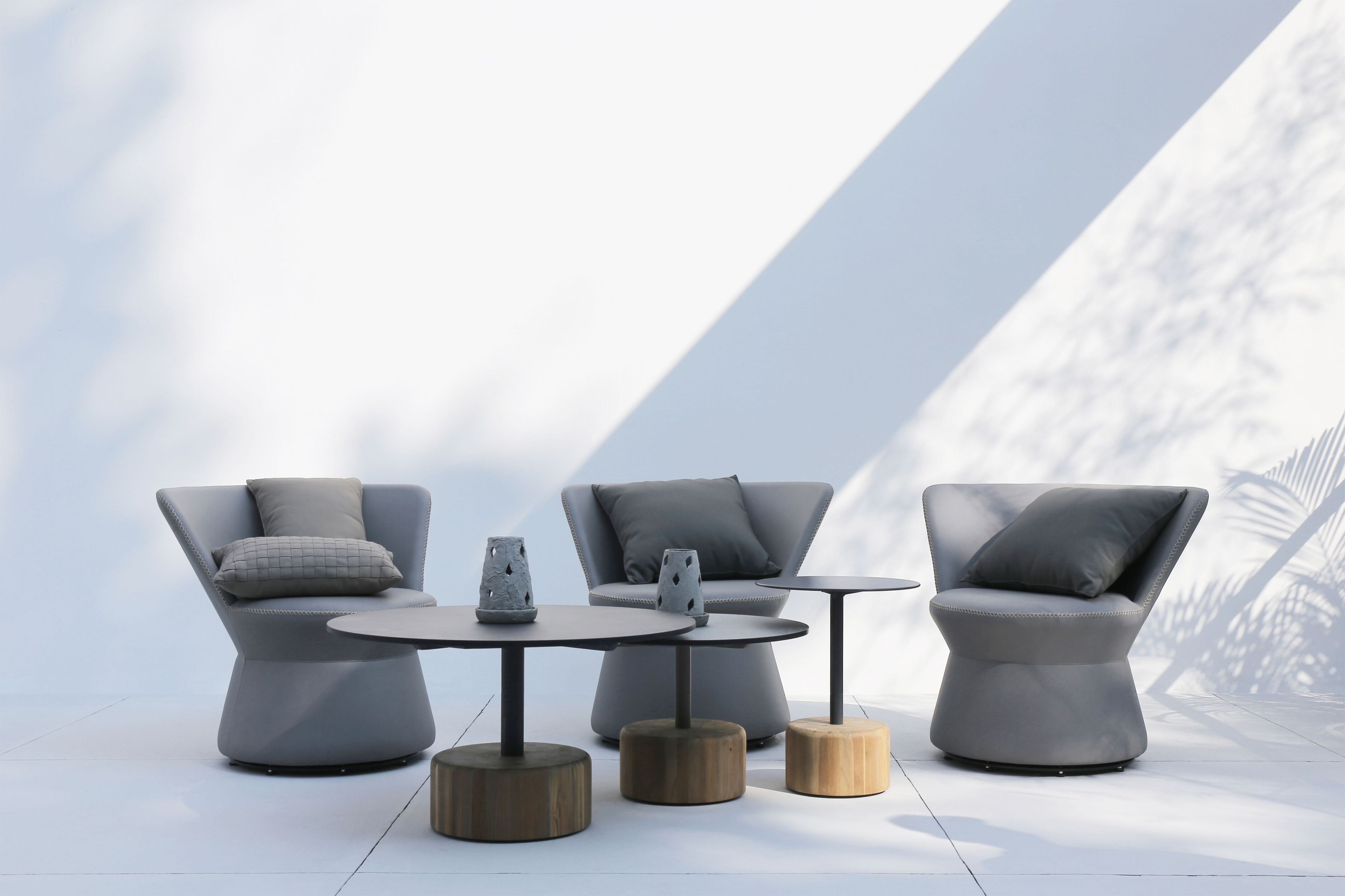 Круглый журнальный столик с верхней частью HPL и тиковым или каменным основанием MAMAGREEN Glyph ARCH-00086792 - Вид №18