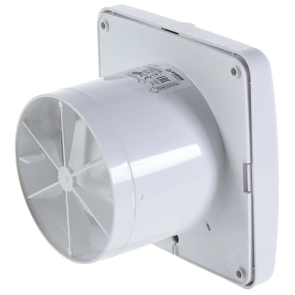 Вентилятор осевой вытяжной Blauberg D100 мм 38 дБ 102 м³/ч обратный клапан цвет белый STLM-2047547 - Вид №1