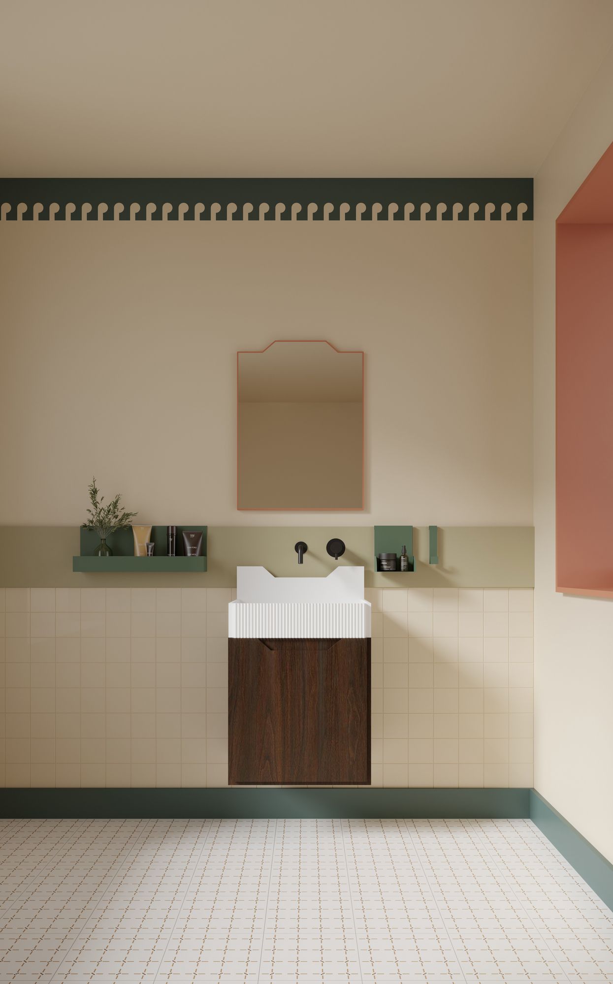 Водонепроницаемые обои для ванной комнаты Ex.T Frieze ARCH-00043184 - Вид №1