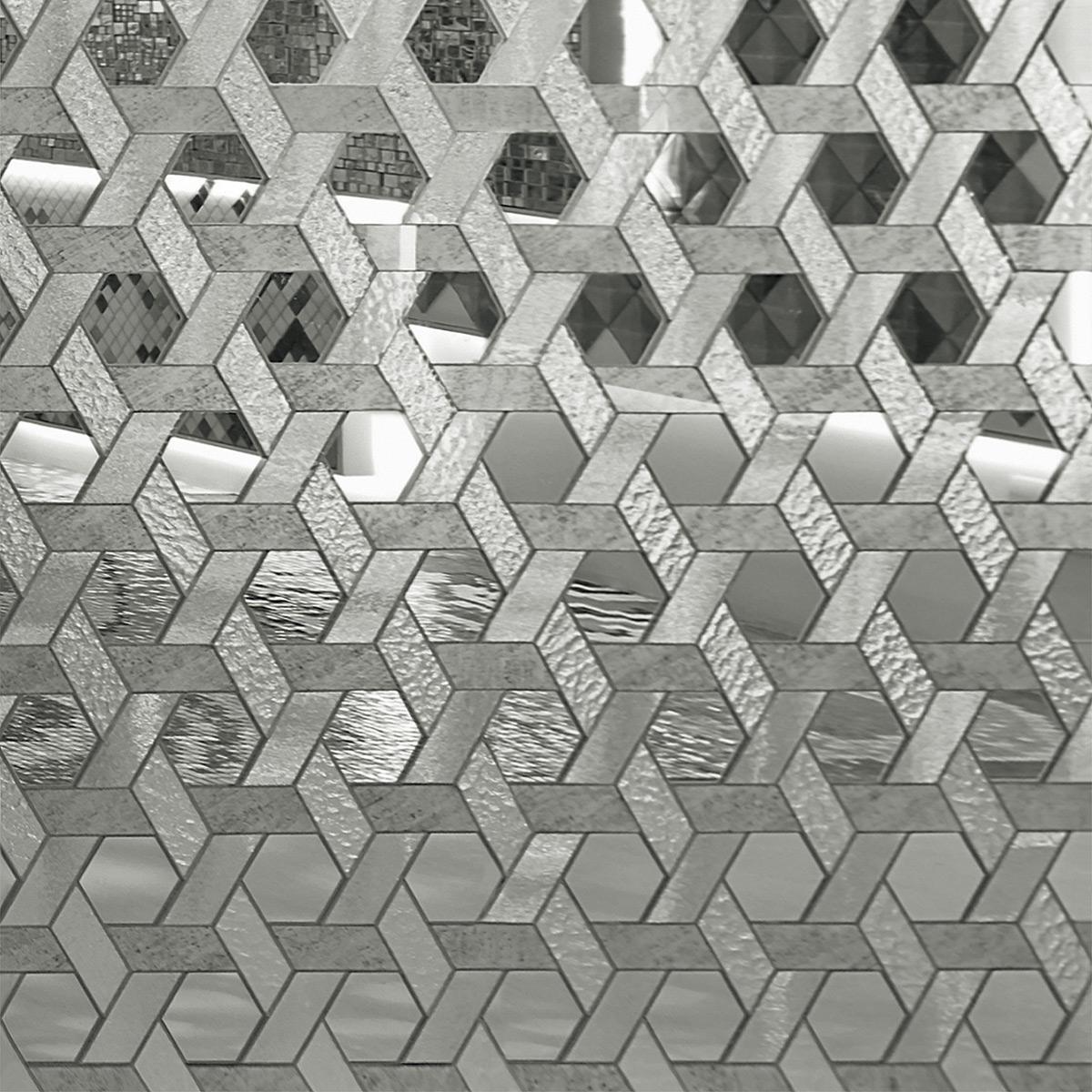 SICIS Bucolico White Per-Grey Vetrite Tile sun-id-1991304 - Вид №1