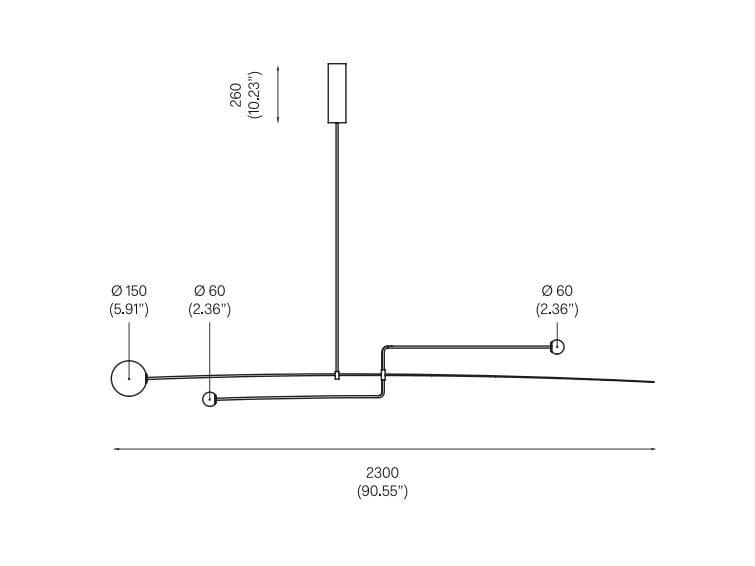 Латунный светодиодный подвесной светильник ручной работы Michael Anastassiades Mobile Chandeliers ARCH-00151965 - Вид №3