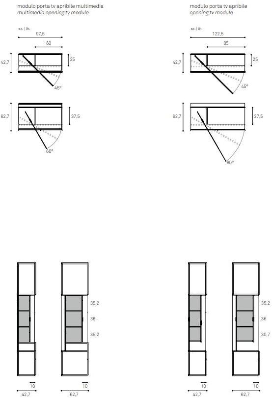 Caccaro Гардероб с открывающейся тумбой под телевизор и полным остеклением Roomy sun-id-1493058 - Вид №6
