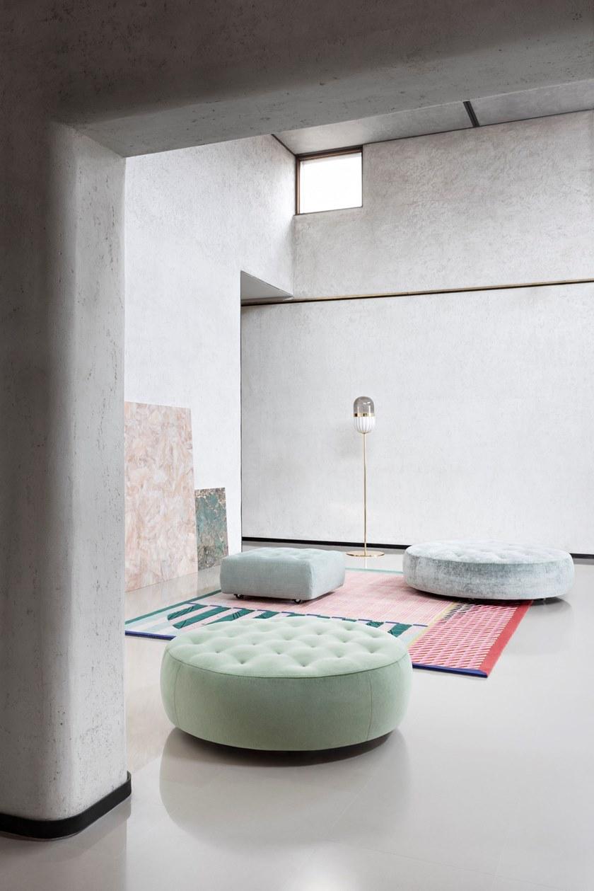 Saba Italia Круглый тканевый пуф на колесиках sun-id-1485254 - Вид №2