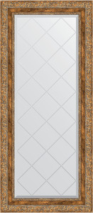 BY 4058 Зеркало с гравировкой в багетной раме - виньетка античная бронза 85 mm EVOFORM Exclusive-G