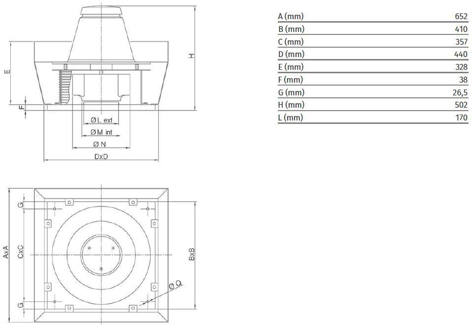 Vortice Центробежный крышный вентилятор с вертикальной разгрузкой Torrette tr-e-v 15180 - Вид №1
