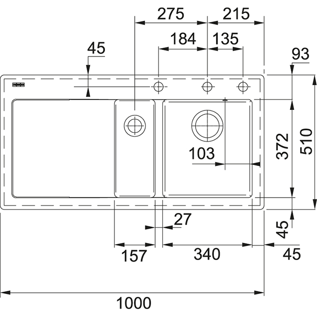 MTK 651-100 Мойка кухонная прямоугольная Franke Mythos - Вид №1