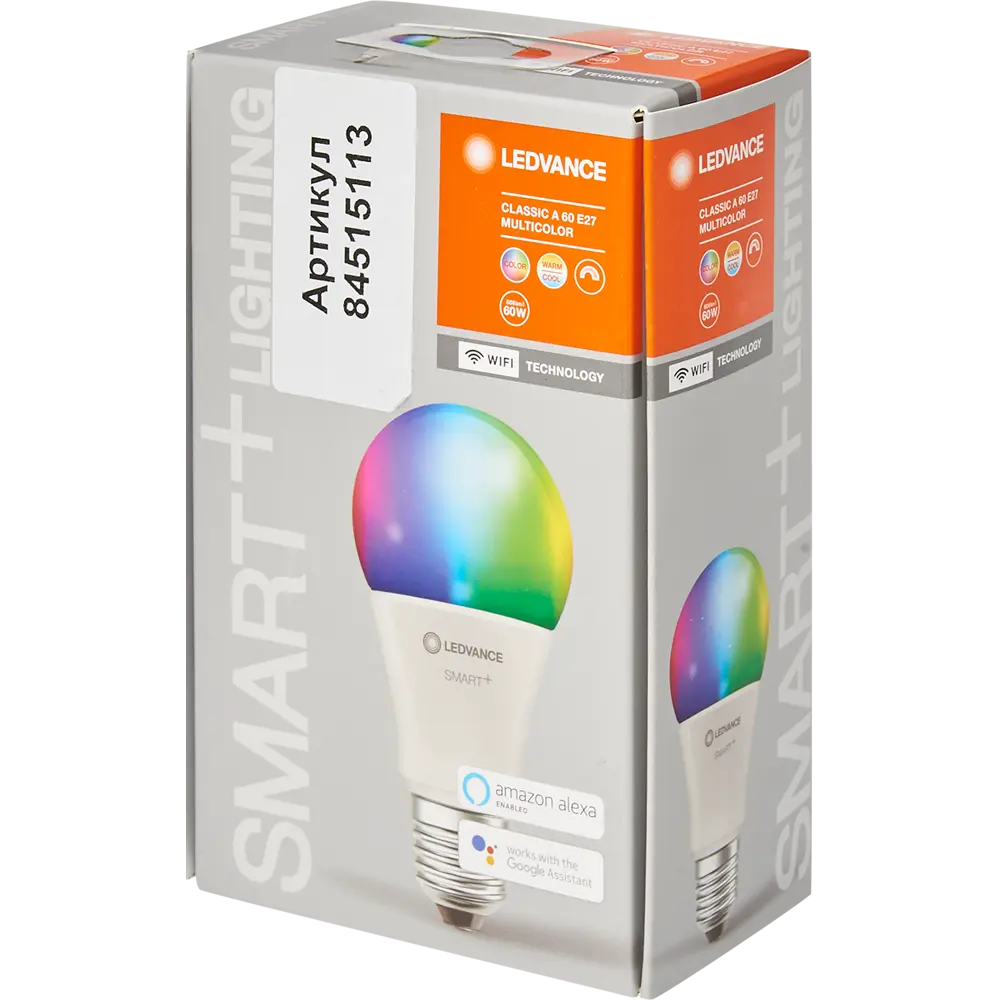 Лампа умная светодиодная Wi-Fi Ledvance Smart Plus E27 220-240 В 9 Вт груша матовая 806 лм изменение цвета RGB 84515113 STLM-2151981  - Вид №7