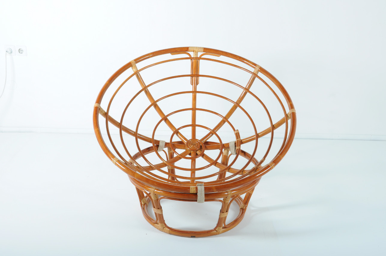 Кресло с подушкой коричневое из ротанга "Коньяк" Papasan 23/01 VINOTTI  00-3885505 Коричневый  - Вид №1