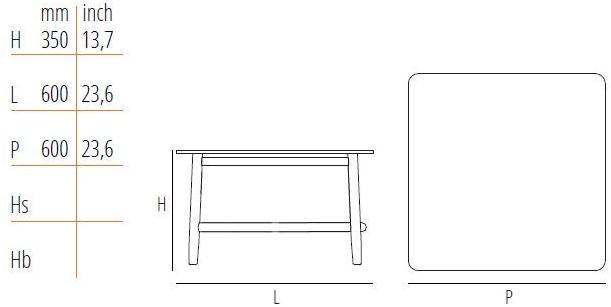Wiener GTV Design Квадратный журнальный столик из дерева и стекла Single curve sun-id-1454608 - Вид №6