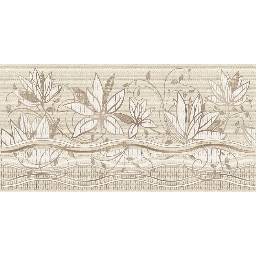 Декор настенный Azori Romanico Flora 31.5x63 см матовый цвет бежевый флора 84587272 STLM-2032685