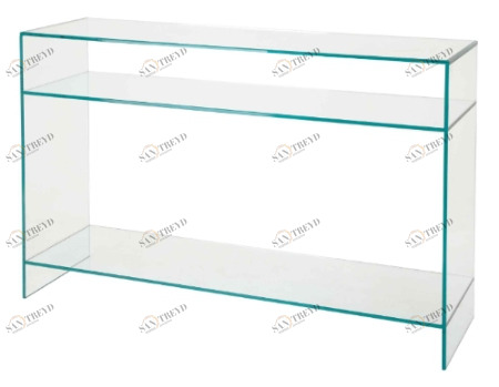 Консоль стеклянная с полкой и широкими ножками Glass RVASTLEY PUSHA 060999 Прозрачный 