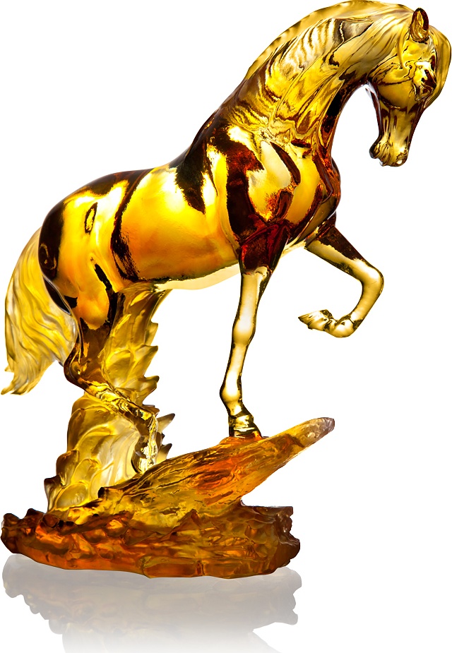 10539718 Cristal de Paris Фигурка Cristal de Paris "Лошадь" 17см (янтарная) Хрусталь 