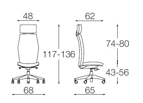 Офисное кресло руководителя из искусственной кожи с 5 спицами Diemme Duke ARCH-00112158 - Вид №6