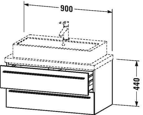 X-Large Тумбочка для компактной консоли Duravit XL540800707 - Вид №1
