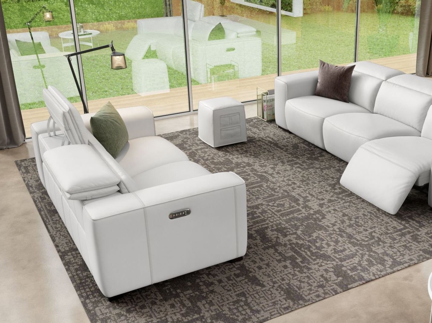 Кожаный квадратный пуф Sofanella Binetto ARCH-00014331