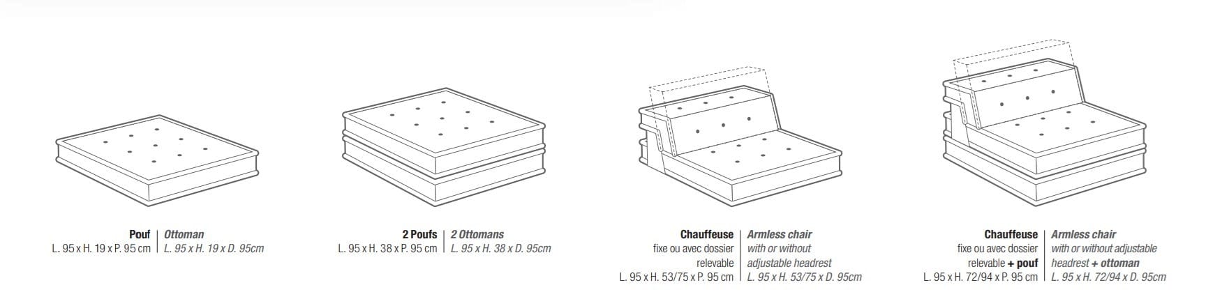 Модульный тканевый диван ROCHE BOBOIS Mah Jong ARCH-00038140 - Вид №3