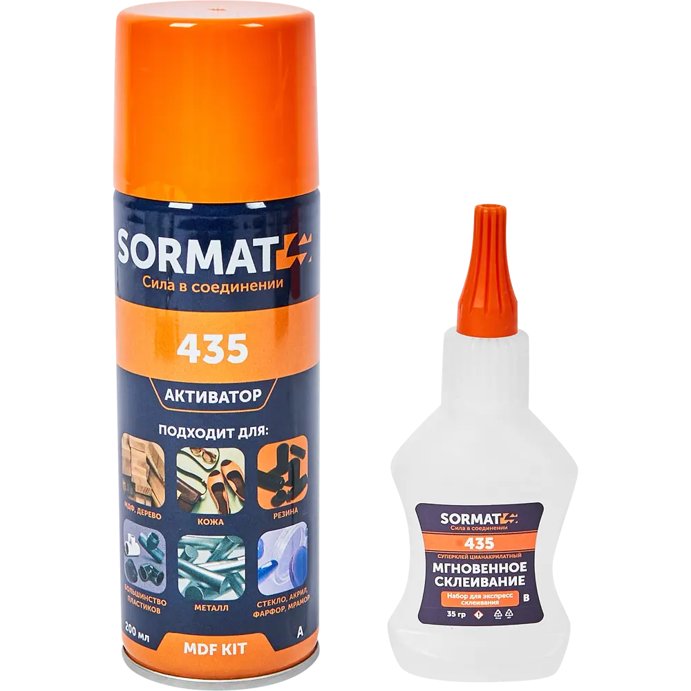 SORMAT 435 Экспресс-комплект для моментального склеивания материалов 89345365 STLM-1567407