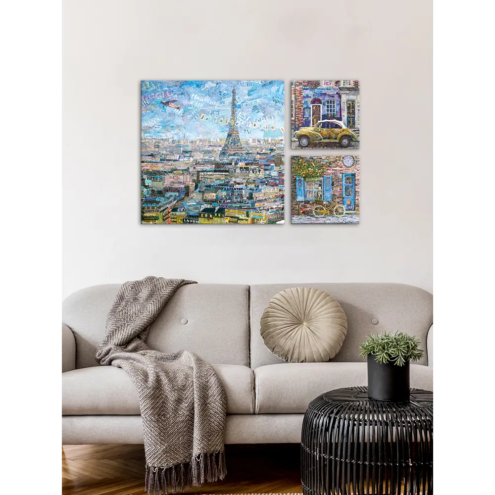 Картина на МДФ Улочки Парижа 30x60 см 3 шт 85336858 STLM-2065195 POSTERMARKET  - Вид №4