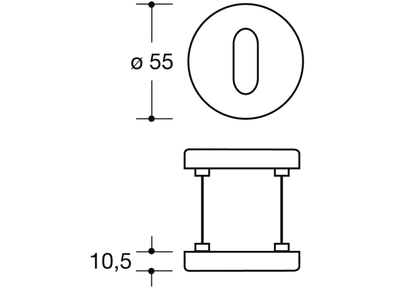 306.23PBFSLN Накладка на ключ для противопожарных дверей, длинные кулачки HEWI System 111 | Polyamid  - Вид №6