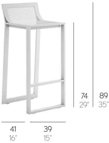GANDIABLASCO Высокий табурет из термо-лакированного алюминия с салазками Blau sun-id-1439329 - Вид №1