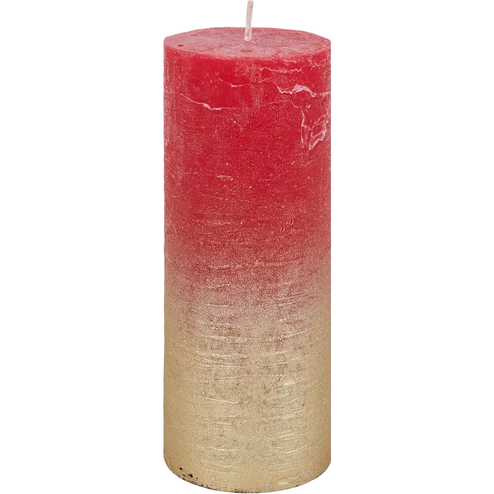 Santreyd: Свеча-столбик «Рустик» в красно-золотом оттенке 83305495 STLM-0040301
