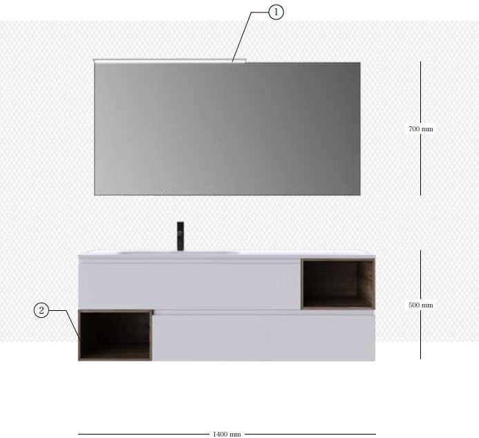 Ideagroup Подвесная тумба под умывальник Form sun-id-1374142 - Вид №1