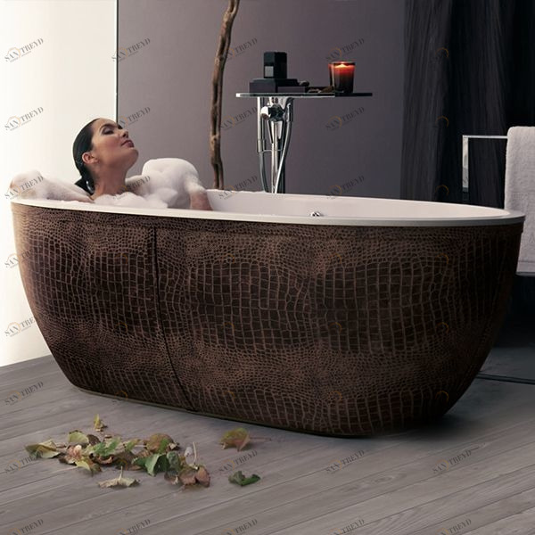 Ванна отдельностоящая Stone One Just Animals Brown croco Aquamass JUSTANIMALSBROWNCROCO