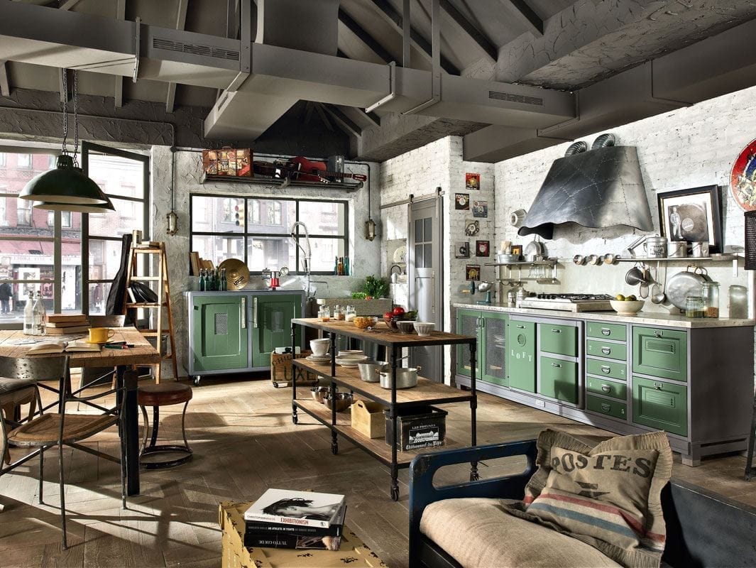 Кухня из нержавеющей стали с островом Marchi Cucine Vintage Style ARCH-00090833 - Вид №5