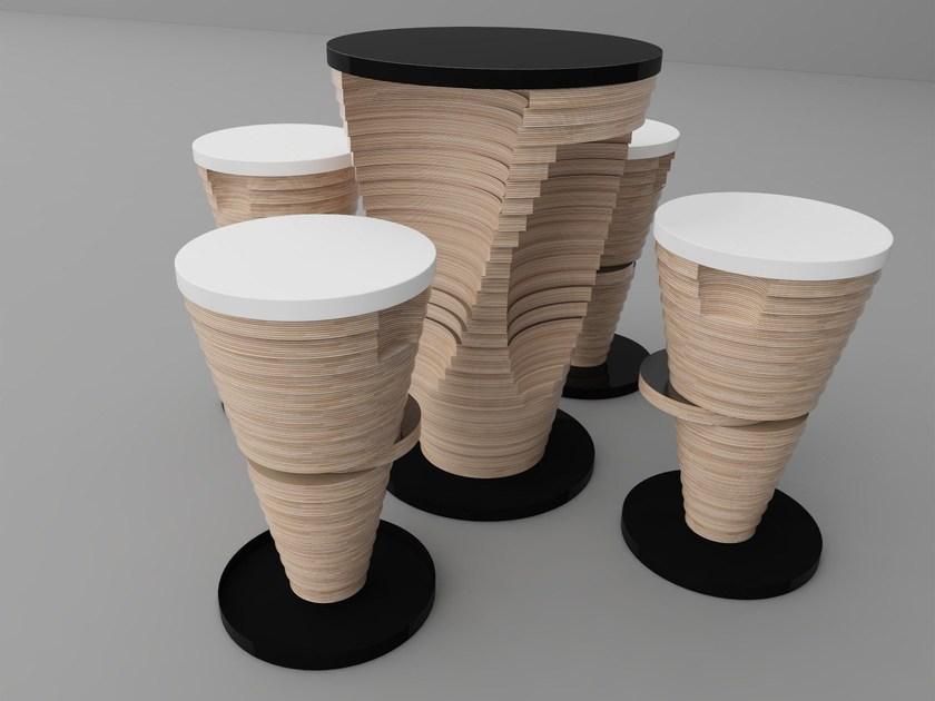 Zuri Design Круглый высокий стол для контракта Stratum 01400 - Вид №7