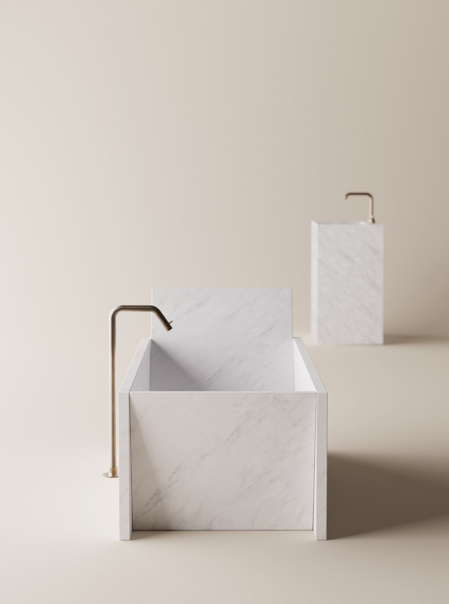 Мраморная прямоугольная ванна в центре комнаты Agape Face à face ARCH-00136267 - Вид №2