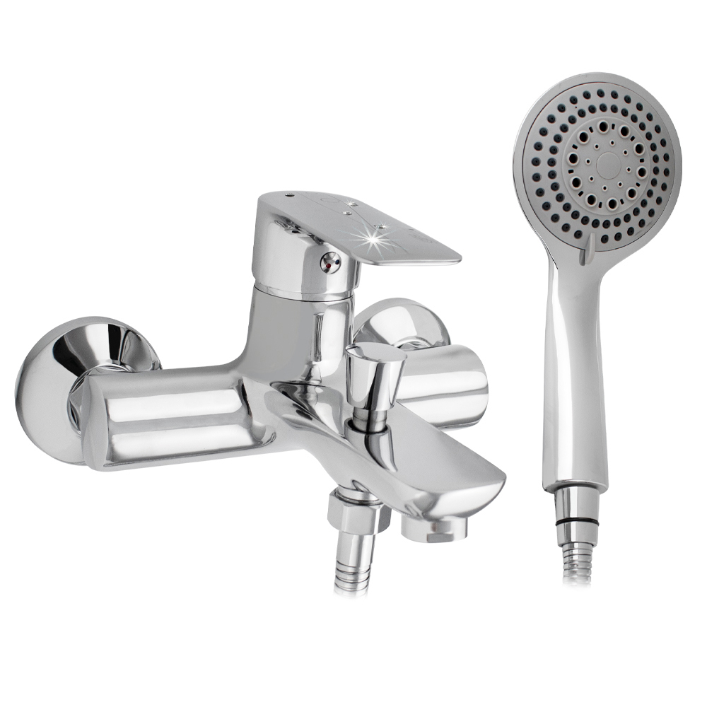 GFmark - Смеситель в ванную, шаровый, короткий излив, со стразами на ручке, код: 2210 