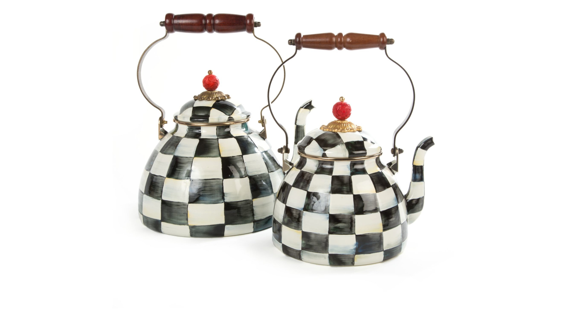 10654485 Mackenzie-Childs Чайник 2л Courtly Check Сталь  - Вид №1