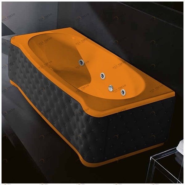 Ванна Gruppo treesse New Classic Young STD-V6747-SX-KC-O оранжевая с гидромассажем прямоугольная левая чёрная кожа STDV6747SXKCO