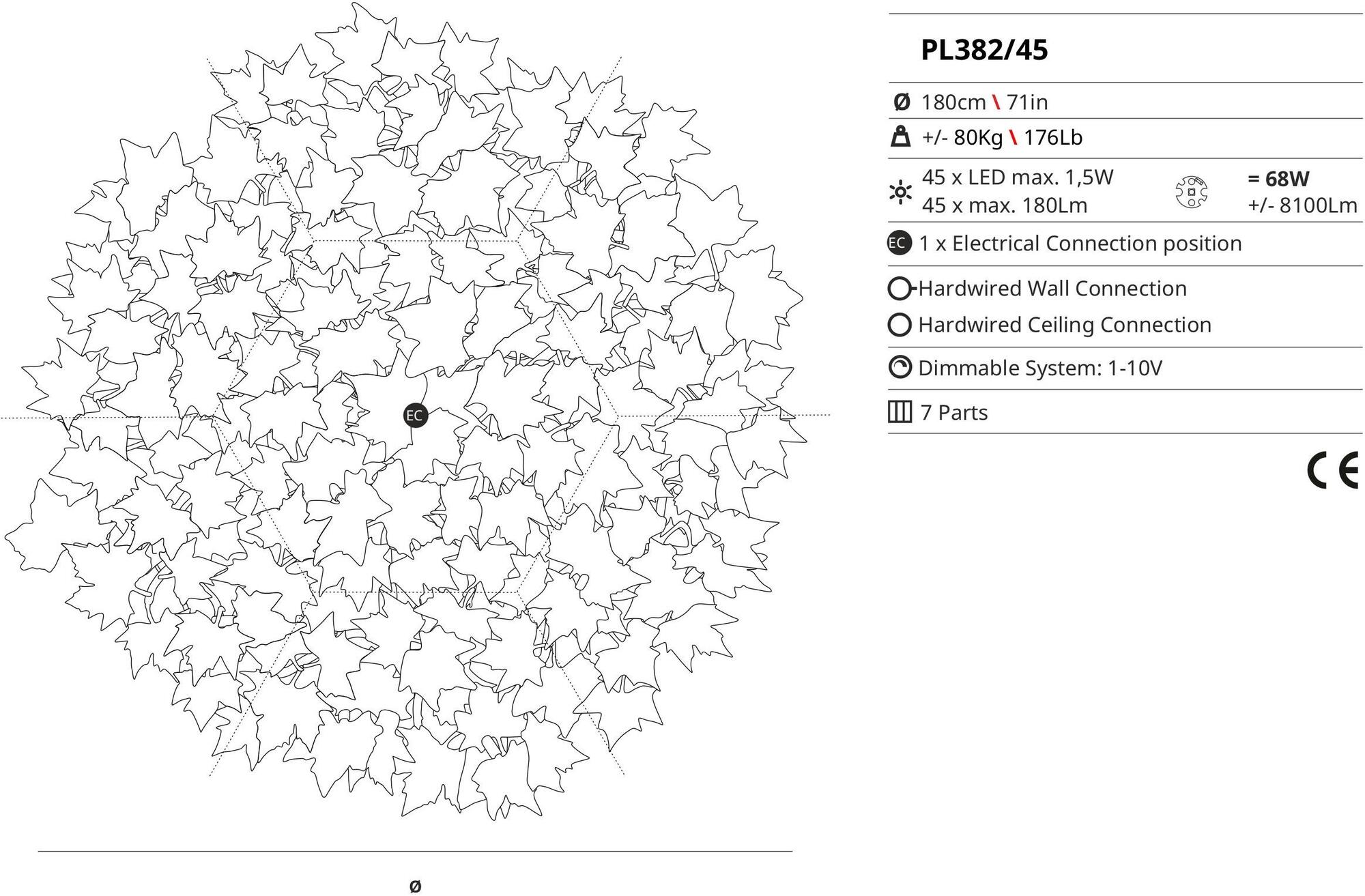 Serip Настенный светодиодный светильник из муранского стекла Folio Pl382/56 - Вид №2