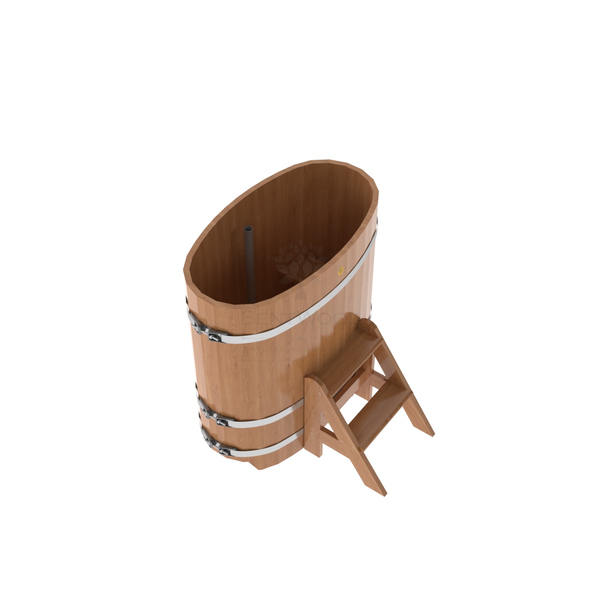 1250 Купель овальная из дуба 0,59х1,06х1,1 натуральная Alyarus  - Вид №1