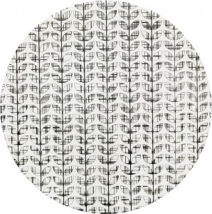 10623260 Harman Салфетка подстановочная круглая "Листья", черный ПВХ