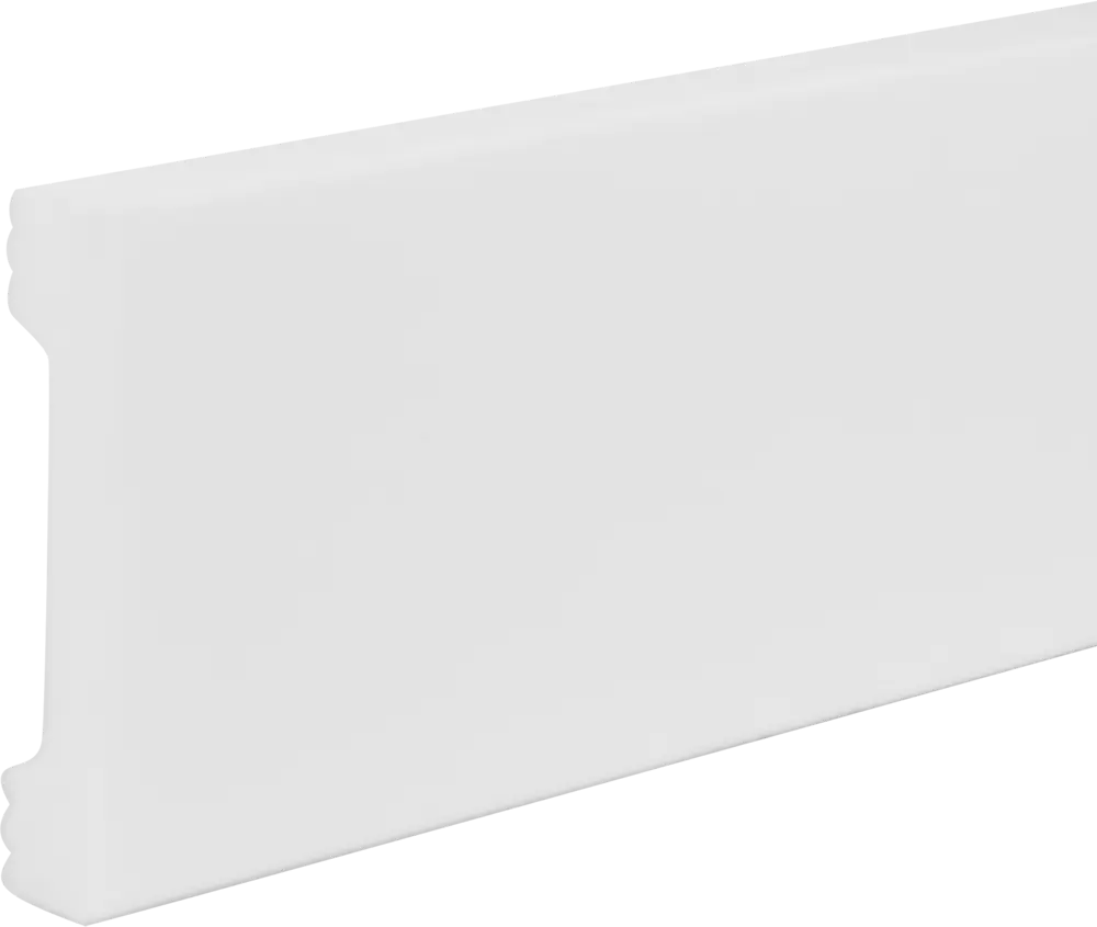 NMC Напольный плинтус квадратный белый 10х200 см из полистирола 84953810