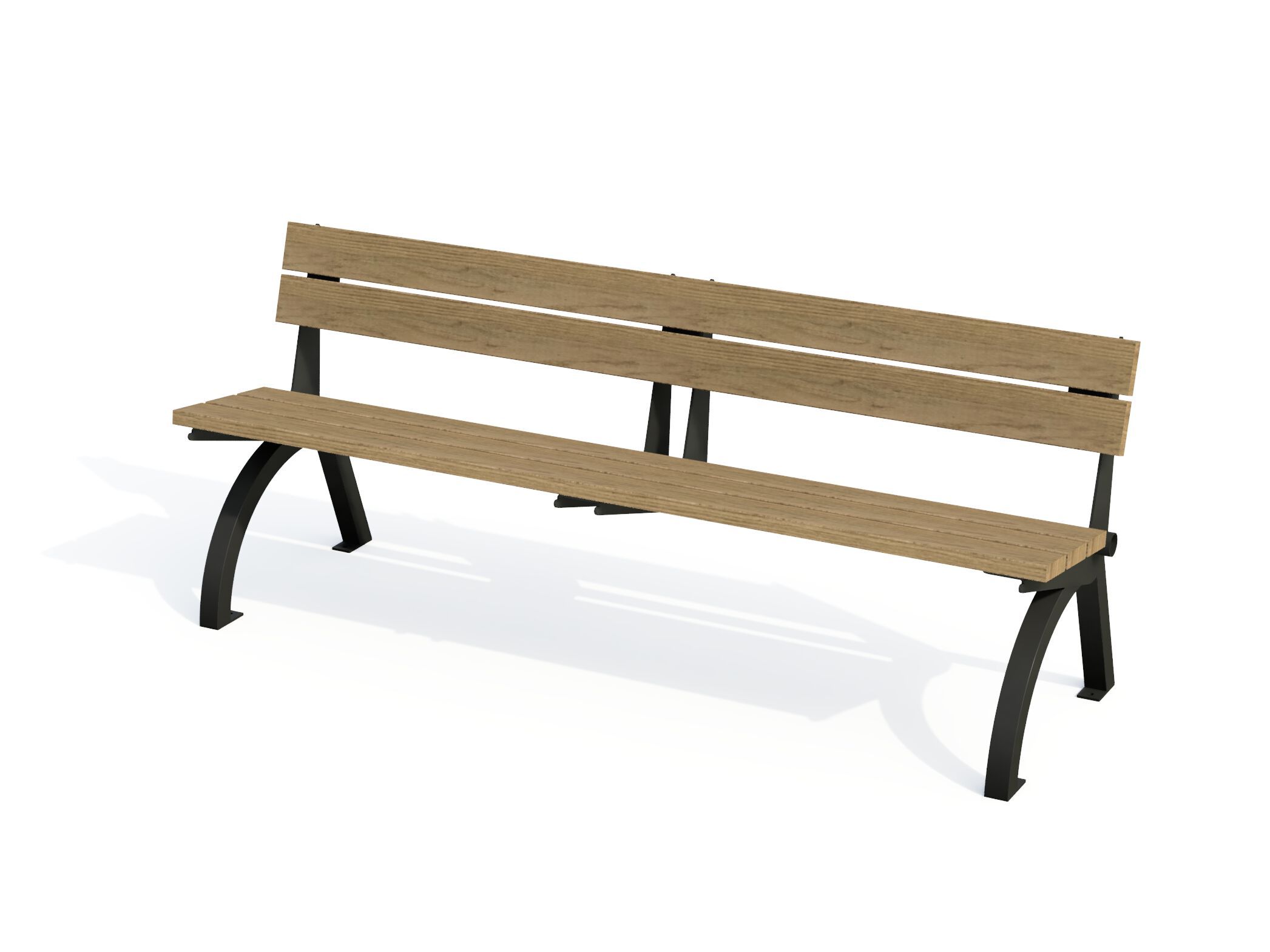 Деревянная скамья со спинкой Studio Città эскиз ARCH-00065113 - Вид №1