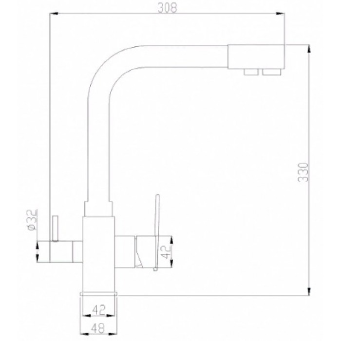 Steel Hammer SH 805 Black BR Смеситель для кухни Zorg 330 x 308  - Вид №2