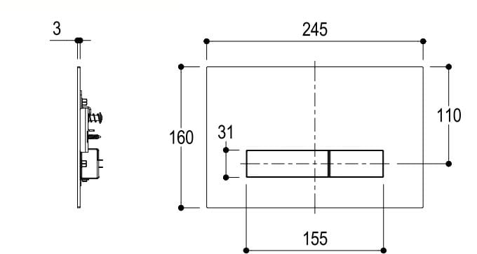 Панель управления туалетом из нержавеющей стали Ritmonio аксессуары для ванной комнаты ARCH-00088920 - Вид №4