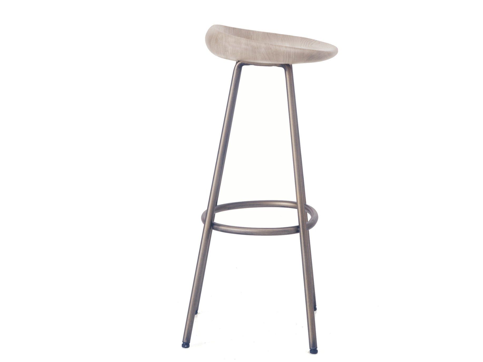 Высокий барный стул из стали и дерева BassamFellows ARCH-00031026 - Вид №2