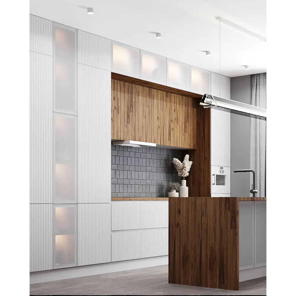 Фасад-витрина Konsensa Вельск 30x102 см белый матовый для кухонного шкафа 89405457 STLM-1583829 - Вид №4