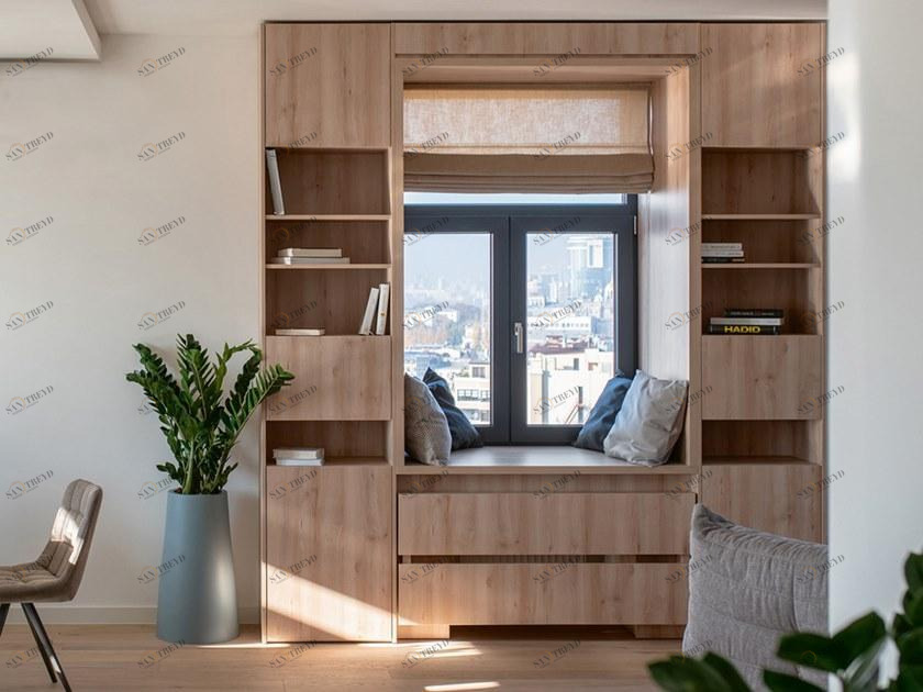 CP Parquet Книжный шкаф отдельно стоящий из дуба с ящиками Cp lab design sun-id-1448487